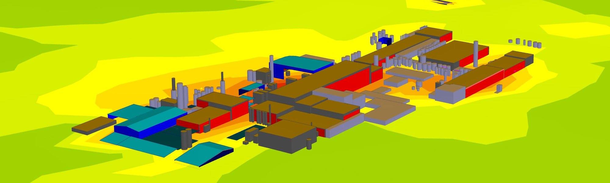 Mappa acustica 3D di un insediamento produttivo